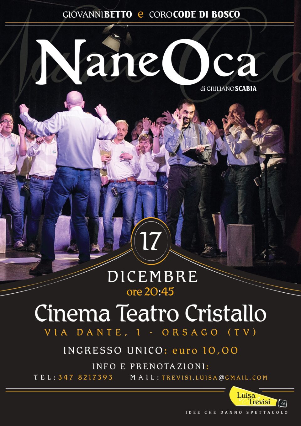 Nane Oca Giovanni Betto e Coro Code di Bosco a Orsago (TV) il 17/12/22_Locandina